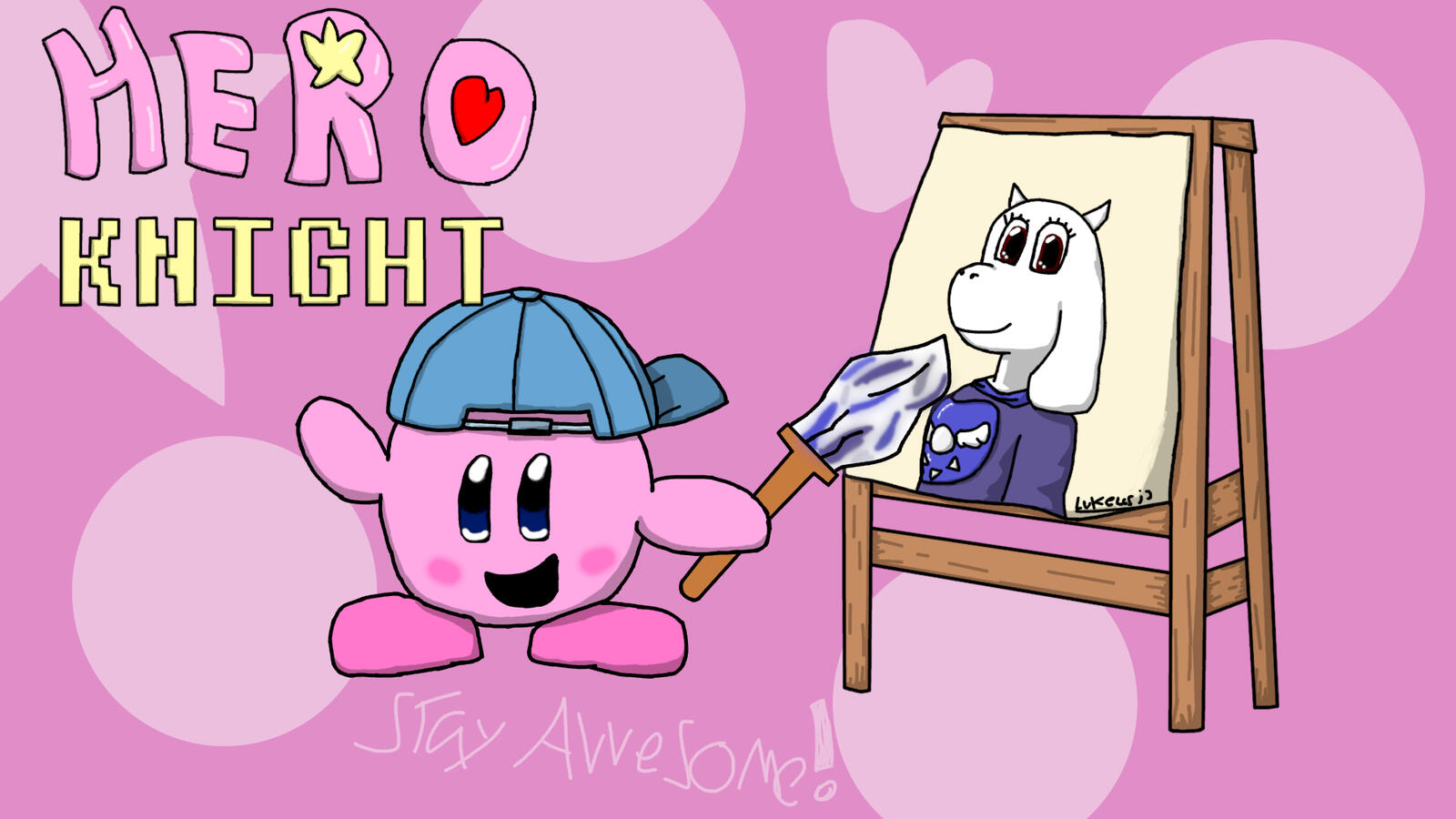 For those who know, we will never forget you Hero Knight. Man this is OLD his OC wasn't even a blue Kirby yet lol
