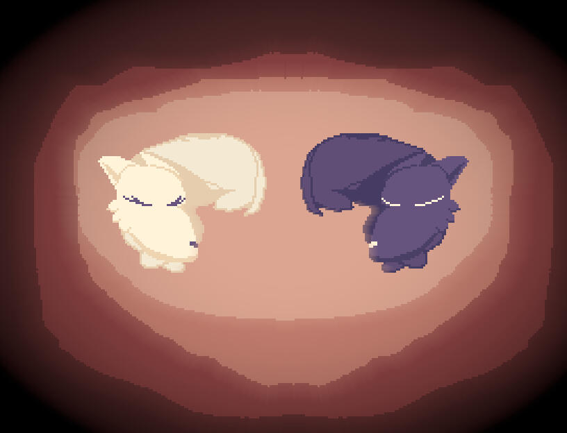 Two wolves sleeping inside you