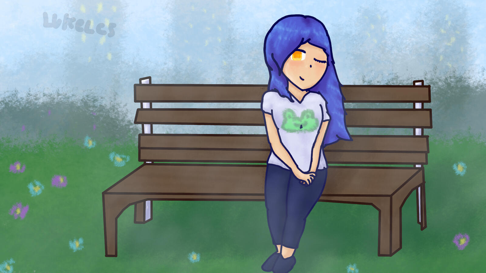 This was a transitional piece between my old and current style. I can tell that because the outline is using the default brush but the shading is done with the brush I use now.