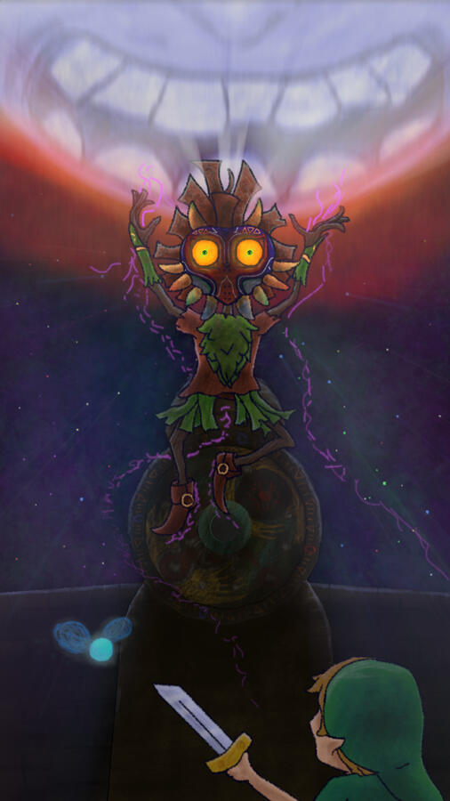 A fanart of Skull Kid from Zelda Majoras Mask