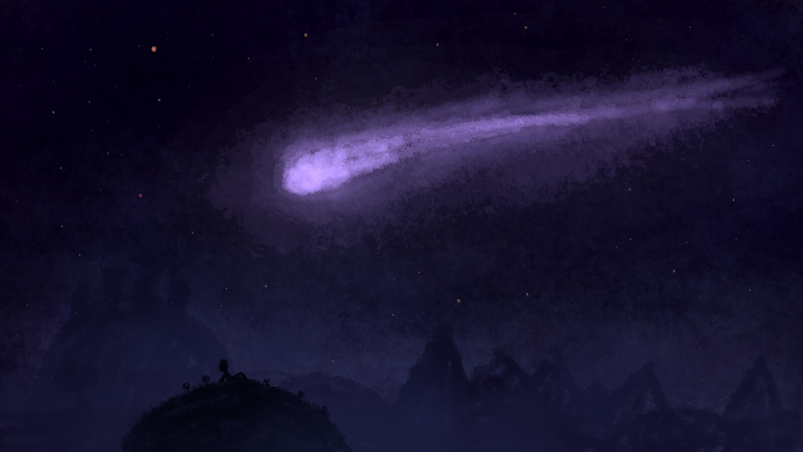 Someone suggested I drew a comet. I liked drawing this comet. I want to draw more comets.