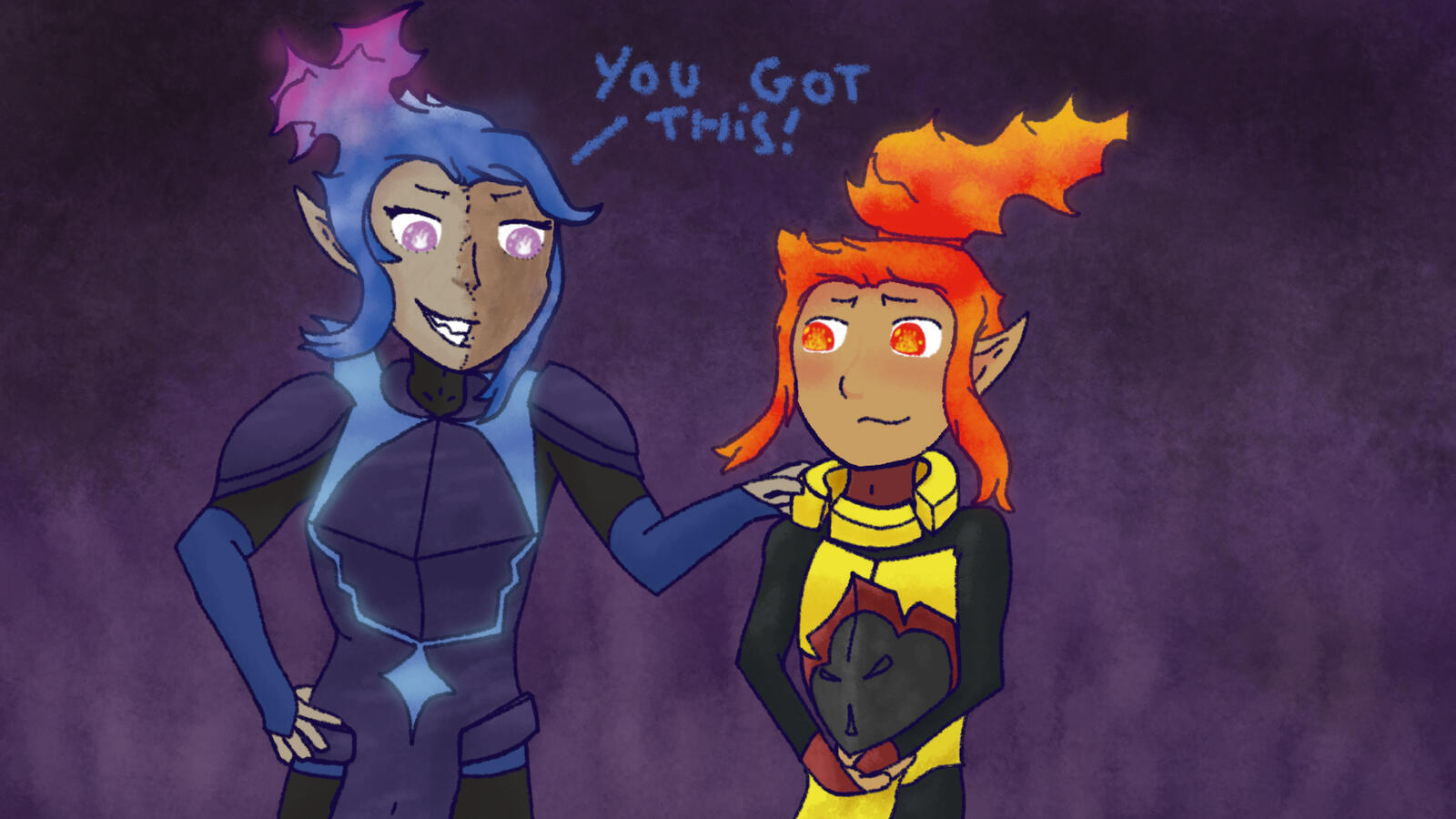 A fanart of a friend of mines, Smudgevolts, OC's