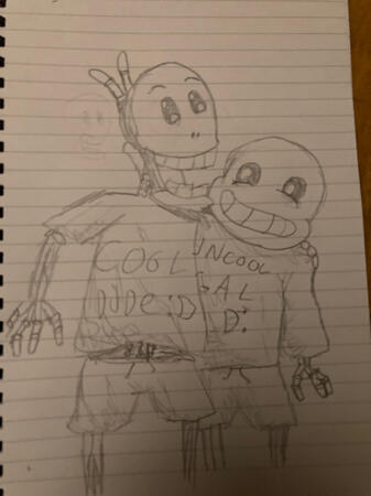 Sans and Papyrus but somebody stole Sans' nose.